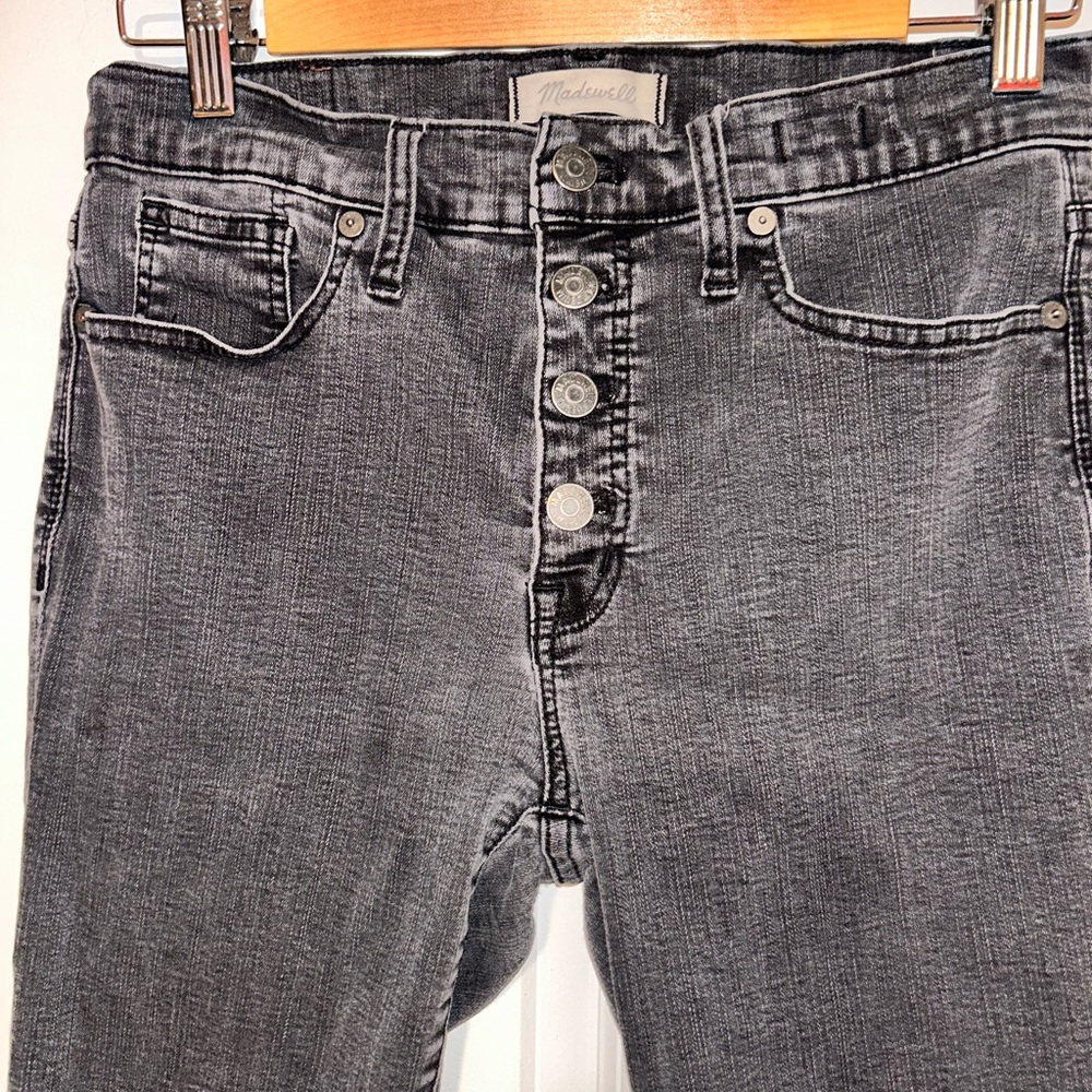 Madewell High Rise Distressed Black Skinny Jeans